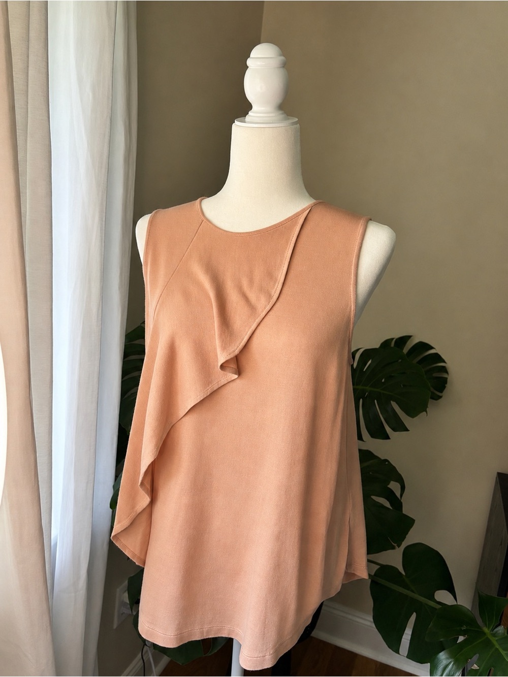 Banana Republic Peach Ruffle Front Tank Top